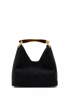 Small Boomerang bag Suede Black, Gold